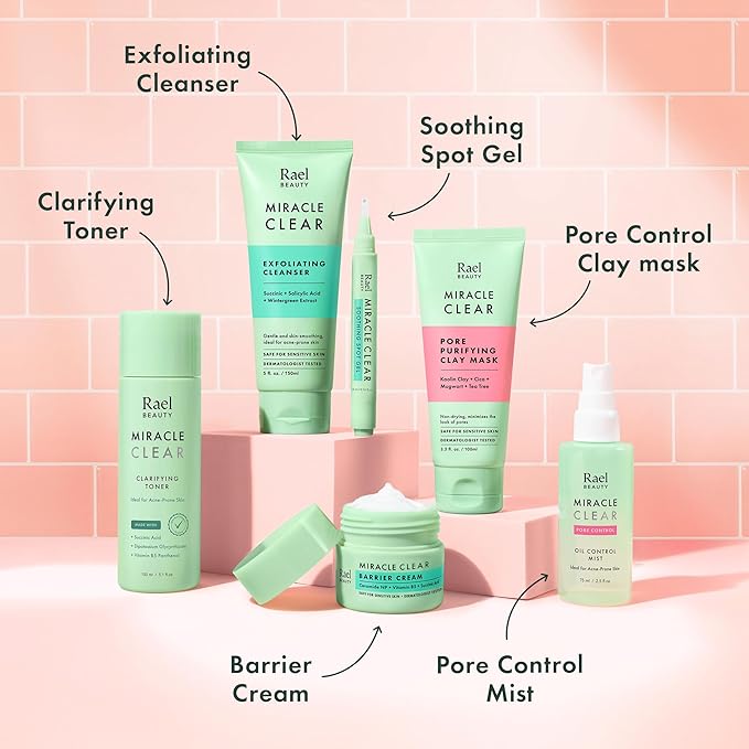 Rael Miracle Clear Spot Gel – Soothing Cream with Succinic Acid, Tea Tree, Calming Cica, Lightweight, Korean Skin Care (0.14 oz)