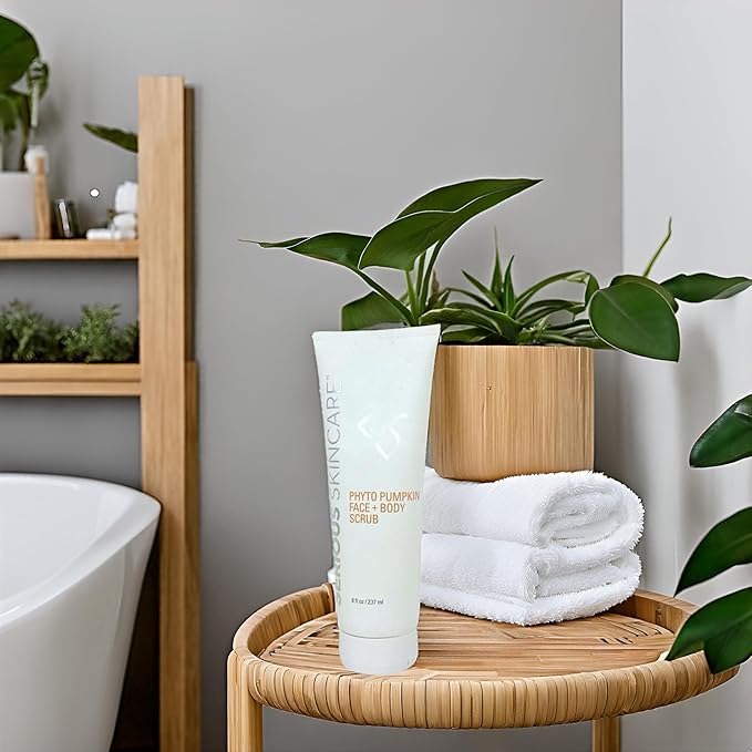 Serious Skincare Phyto Pumpkin Exfoliating Face + Body Scrub, Gently Exfoliates & Hydrates, Moisturizing Almond Oil, Coconut Oil for Soft, Radiant Skin, Smooth Away Rough Dry Skin Bumps 8 Fl. Oz.