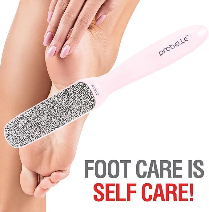 Probelle Double Sided Multidirectional Nickel Foot File Callus Remover - Immediately Reduces calluses and Corns to Powder for Instant Results, Safe Tool (Pink)