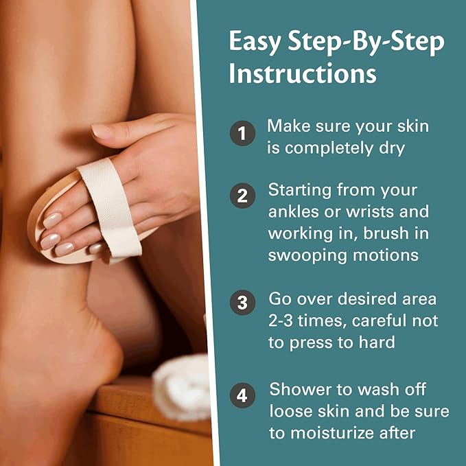 Firm Dry Brush & Shower Brush for Body - Handheld Back Scrubber Body Brush Exfoliator & Dead Skin Remover for Body Firm & Tighten Skin Improve Circulation for Men & Women by M3 Naturals