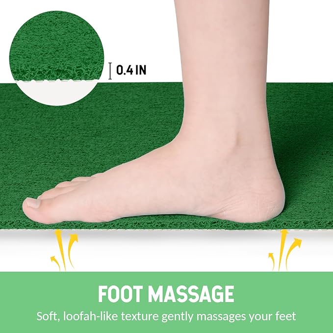 Non-Slip Bathtub Mat, Anti Slip Shower Mat, Fast Drying Bathtub Mats, Foot Scrubber Mat, Anti Slip Mat for Tub, Floor, Bathroom, Kitchen, Home, Hotel (Dark Green 40"×16")