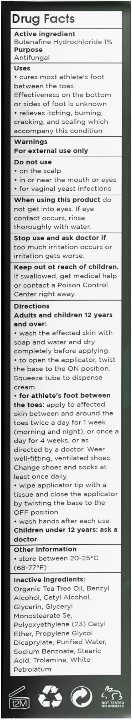 Tea Tree Oil Antifungal Foot Gel | Relieves Jock Itch, Athlete’s Foot & Ringworm | Soothes Itching & Burning | Moisturizes Dry, Cracked Feet | No-Touch Applicator | 1-Week Treatment Option | 20g