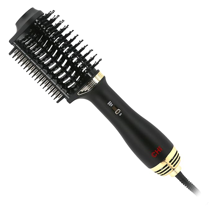 CHI Volume Styler, Blowout Brush for Amplified Volume, Heated Comb to Smoothen & Straighten Hair, 2-in-1 Hair Tool, Black