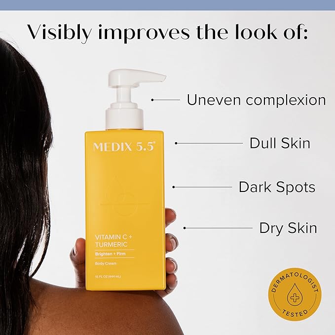 MEDIX Smooth & Glow 3PC Skin Care Set | Glycolic Acid Exfoliating Body Wash Gel + Brightening Vitamin C Cream + Firming Retinol Body Lotion Gift Box | Skin Care Products | Gifts For Women