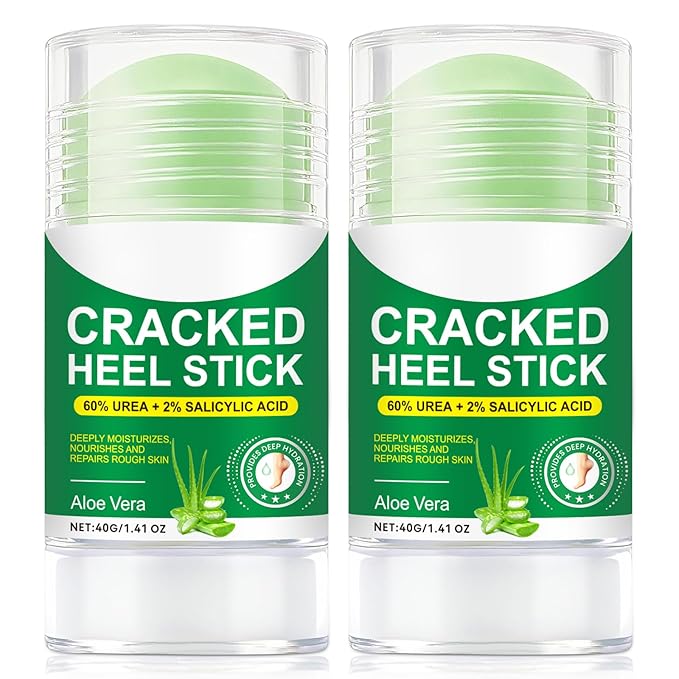 2PCS Foot Cream with Aloe Vera 2.46 oz/70 g, Heel Stick, Moisturizing Foot Balm, Crack Feet Prevention Stick for Removing and Smoothing Cracked Hands Elbows Feet, Moisturizes and Hydrates the Dry Skin
