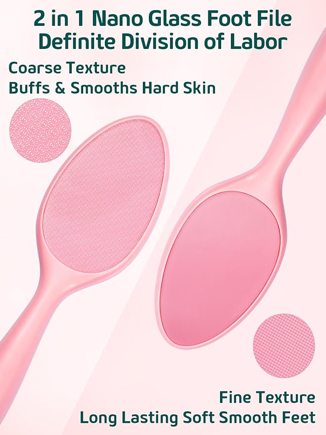 2-Sided Glass Foot File Callus Remover (Pink)