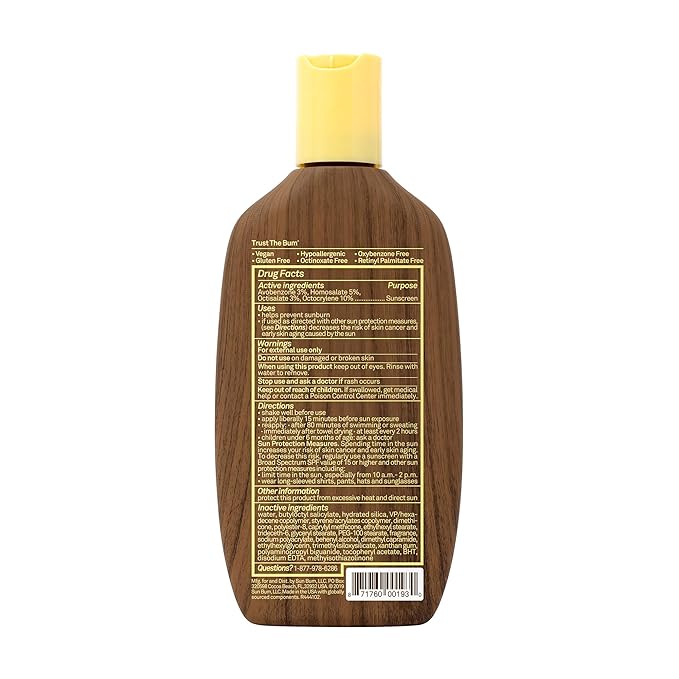 Sun Bum Original SPF 30 Sunscreen Body Lotion - Broad Spectrum Moisturizing Sunscreen with Vitamin E - Hawaii 104 Act Compliant (Made without Octinoxate & Oxybenzone) - 8 oz