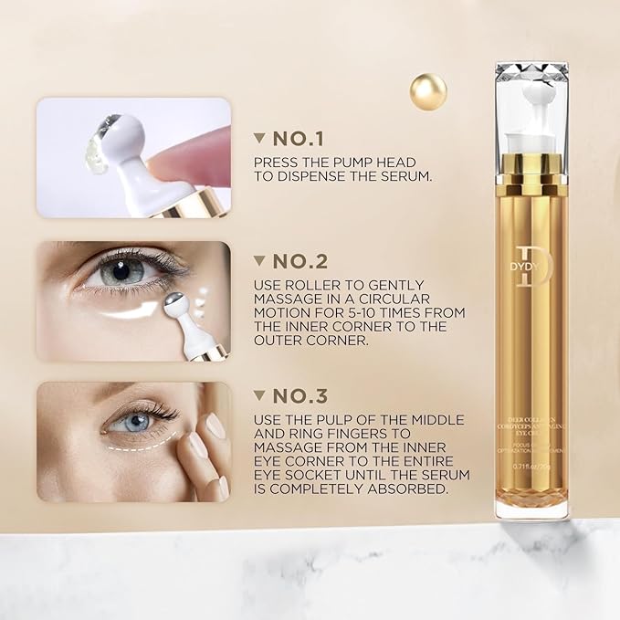 Rapid Reduction Eye Serum- Deer Collagen Cordyceps Anti-Wrinkle Eye Cream Improve Skin Elasticity, Reduce Fine Lines & Dark Circles Anti Aging Wrinkle Remover for Face- 0.71 fl. oz/20g