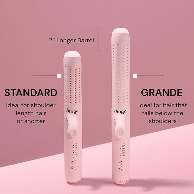 L'ANGE HAIR Le Duo Standard 360° Airflow Styler | 2-in-1 Curling Wand & Titanium Flat Iron Hair Straightener | Professional Hair Curler with Cooling Air Vents | Dual Voltage & Adjustable Temp (Blush)