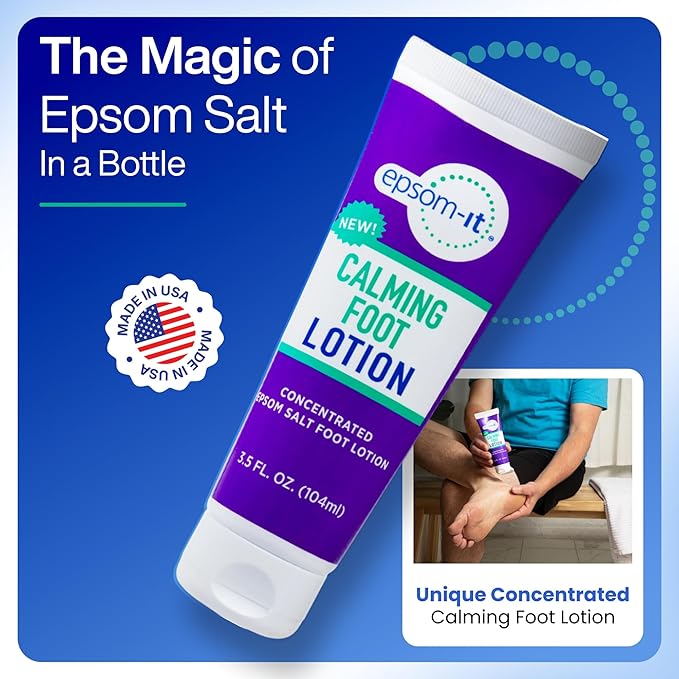 EPSOM-IT Starter Pack: Magnesium Cream for Feet, Ankles, Legs, Back & Neck - Soothing Nerve, Muscle & Calming Foot Rubs for Stiffness & Comfort - Epsom Salt Magnesium Sulfate - 3.5oz, 3-Pack