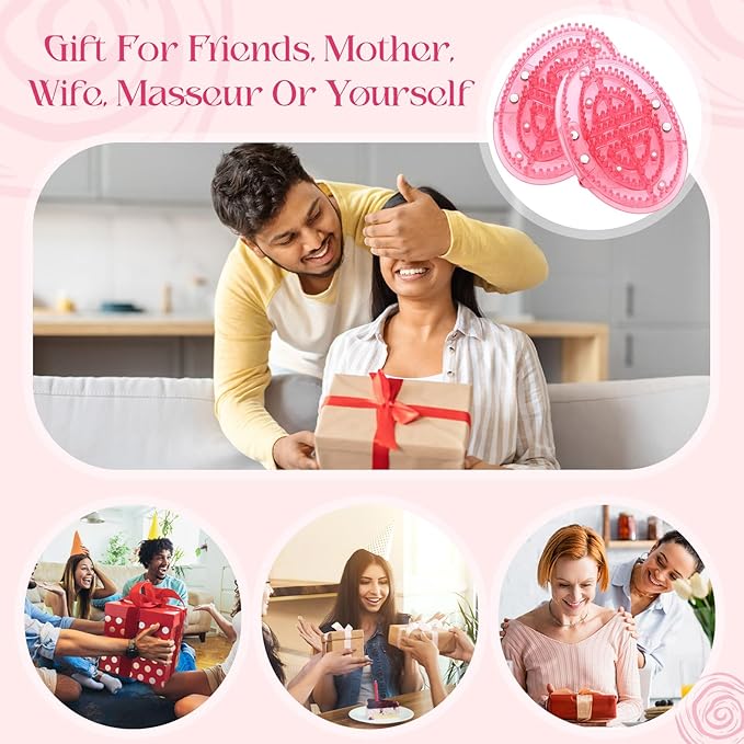 2 Pcs Meridian Massage Brush Magnetic Full Body Meridian Brush Beauty Salon Massage Tools for Full Body SPA Massager Relaxation(Pink)