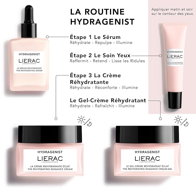 Lierac Rehydrating Under Eye Cream, Rehydrates & Hydrates, Smoothes with Hyaluronic Acid, Elevates Skin Radiance, Under Eye Moisturizer Cream for Woman, Suitable for All Skin Types - 15ml