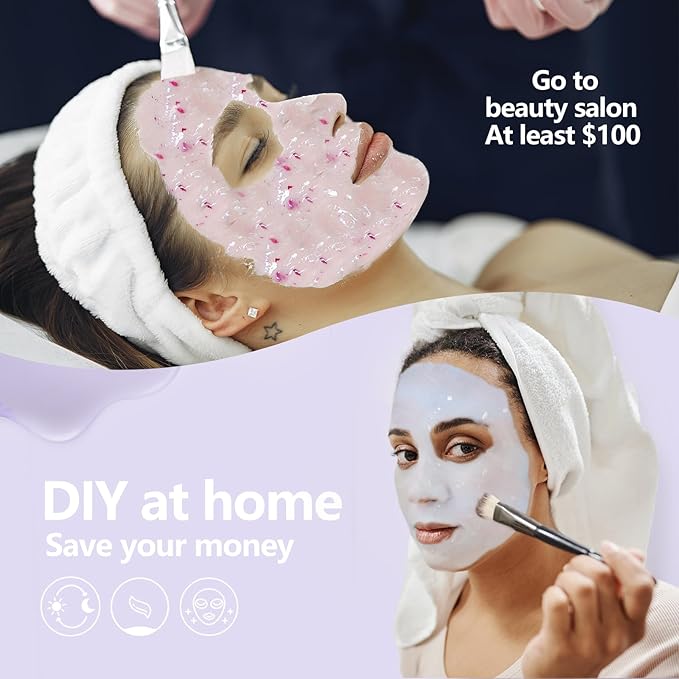 Jelly Mask for Facials, Hydrating & Moisturizing Peel-Off Rubber Gel Face Mask, Skin Care for Deep Hydration & Glow, 23 Fl Oz Jar Professional Spa Use for All Skin Types with Lavender essence