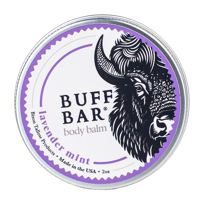 BUFF BAR Bison Tallow Balm, Lavender Mint, 1 Pack - All Purpose, Hydrating, Naturally Derived, Mild Scent, Replaces Lotion, For Cracked, Dry, Itchy Skin, Essential Oil