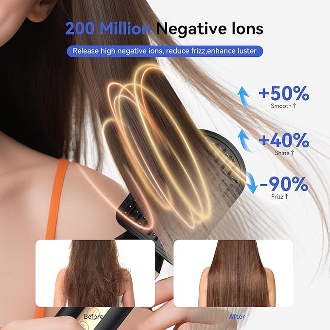 Blow Dryer Brush 7 in One, Negative Ion Hair Set Upgrade Hot Air Styler Wrap Curler, Curling Iron Styling Tools As A Gift for Straight/Curl/Drying/Smoothing