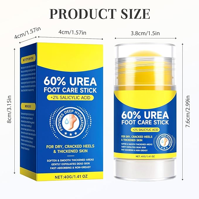 60% Urea Hydrating and Anti-Cracking Foot Cream, Moisturising and Relieves Cracking and Dryness Foot Cream for Cracked Heels,Hands,Knees,Exfoliating Moisturizer (Blue*2, one size)
