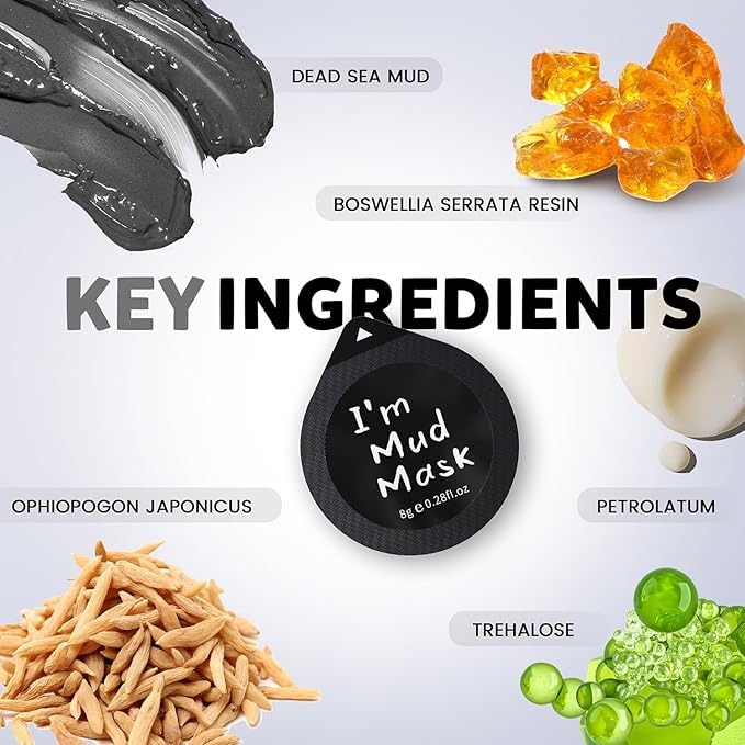 Clay Facial Mask Set 9 Pack - Turmeric Clay Mask - Rose - Dead Sea Minerals Mud Mask, Skincare Gift Set - Brightening, Moisturize & Deep cleansing for Dry, Sensitive Skin, Travel-Friendly & Portable