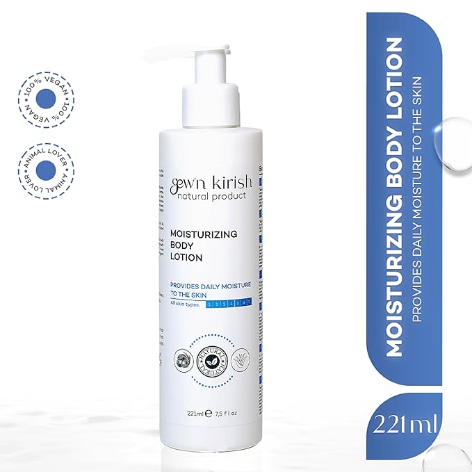 gew'n kirish Moisturizing Body Lotion - Daily Moisture for All Skin Types, Natural Ingredients, Skin Barrier Protection, 7.5 fl oz