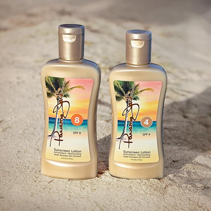 Panama Jack Sunseeker Set - Travel Sunscreen Tanning Lotion SPF 4 & 8 Suntan Sun Care Pack