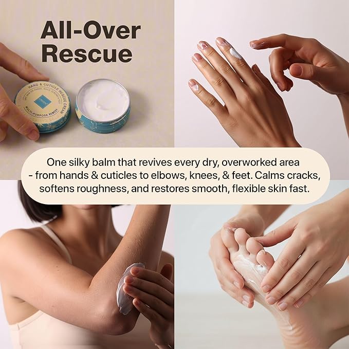 Onsen Hand & Cuticle Rescue Cream | Organic Nail Strengthener & Balm | Dry, Cracked Hands, Elbows & Feet | Shea Butter, Tsubaki & Jojoba Oil | Nail Repair & Growth, Vegan - 2 Pack (0.88 oz)