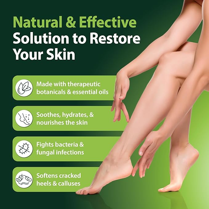 Derma-Nu Foot and Body Oil with Tea Tree Oil - Hydrating Foot Care and Foot Spa for Cracked Heel Repair - Soothes Dry, Irritated Skin and Foot Odor - (4oz)