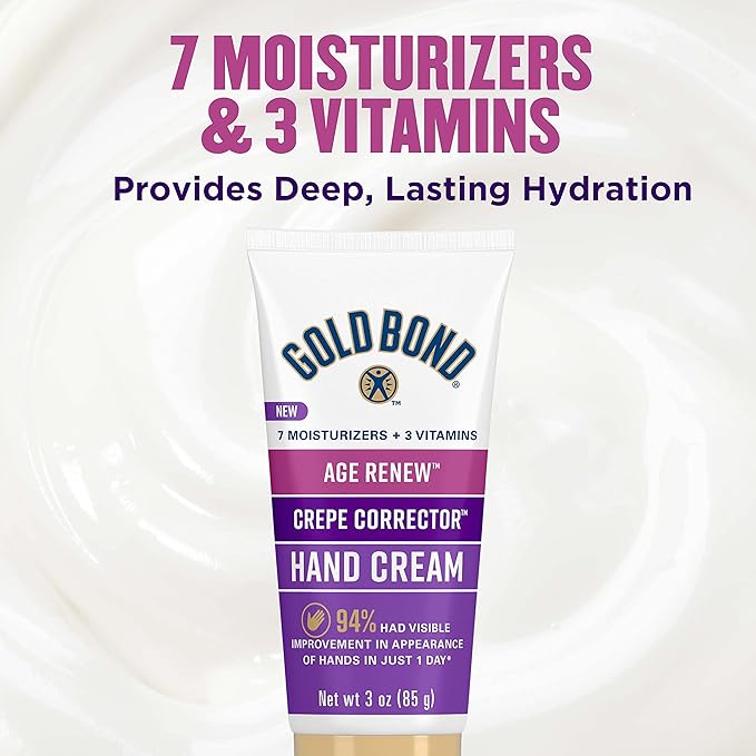 Gold Bond Age Renew Crepe Corrector Hand Cream, Replenishing & Smoothing Formula, 3 oz. (Pack of 2)