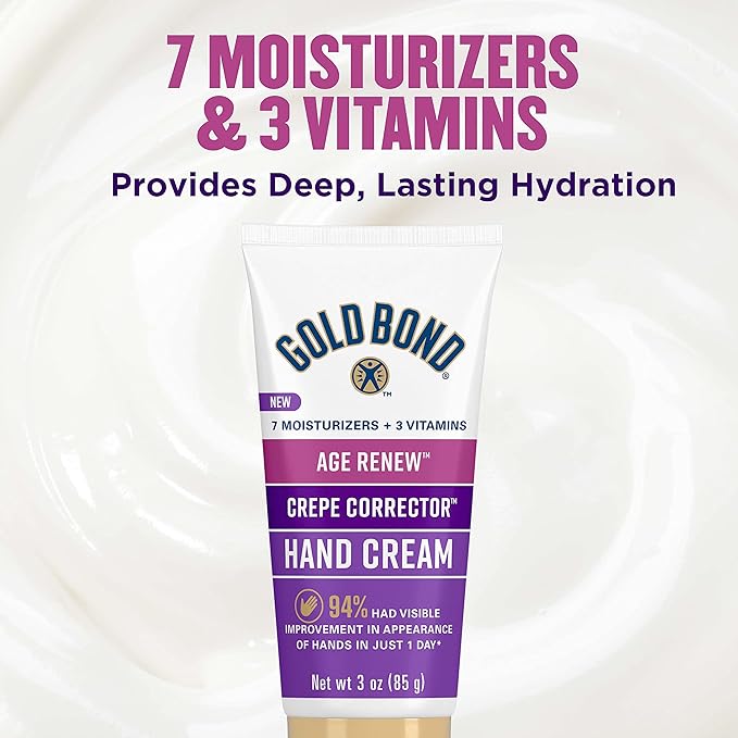 Gold Bond Age Renew Crepe Corrector Hand Cream, Replenishing & Smoothing Formula, 3 oz.