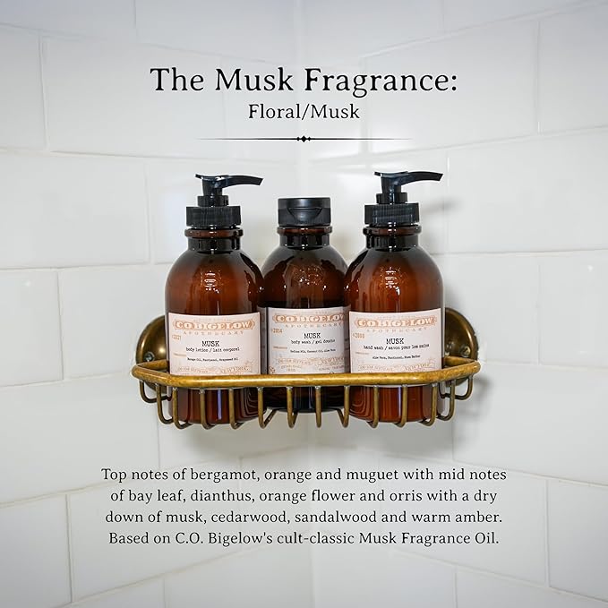 C.O. Bigelow Musk Body Lotion, Iconic Collection Moisturizing Body Lotion with Shea Butter, Borage Oil & Grapeseed Oil, 10.5 Fl Oz