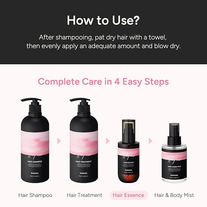 2-in-1 Korean Hair Perfume Oil & Serum with Moroccan Argan Oil & 12 Amino Acids for Dry, Damaged, Glass Hair Shine & Frizz-Control – Paraben & Alcohol-Free – Baby Musk, 100ml / 3.38 fl oz