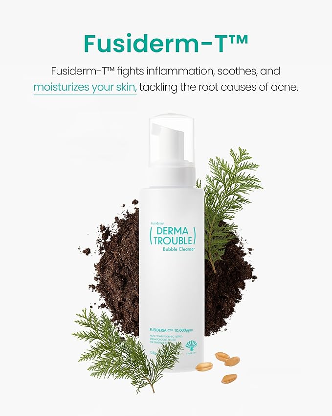 Derma Trouble Bubble Cleanser 5.46floz Gentle Low-pH Bubble Cleanser for Comedonal Acne Remove Excess Sebum Dead Skin Impurities Korean Skin Care with Fusiderm-T 10000ppm