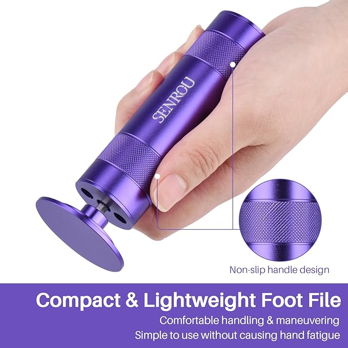 Electric Foot Callus Remover, 2-in-1 Electric Foot Filer/Nail Filer, Callus Remover for Feet with 60Pcs+12Pcs Sandpaper Discs，Holiday Gift Foot Repair Tool, Purple