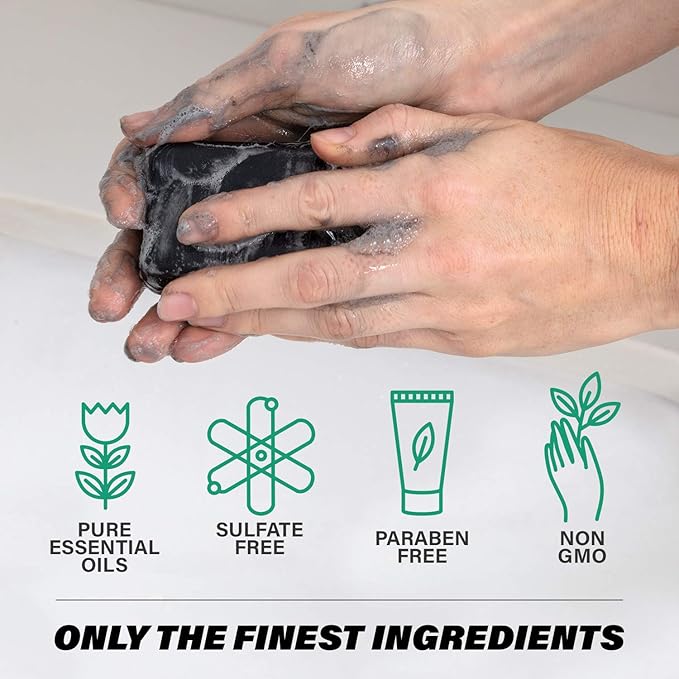 Southern Natural Dead Sea Mud & Charcoal Goat Milk Soap Bar – Face and Body Soap for Sensitive Skin with Peppermint Essential Oil, 4 oz (1 Bar)