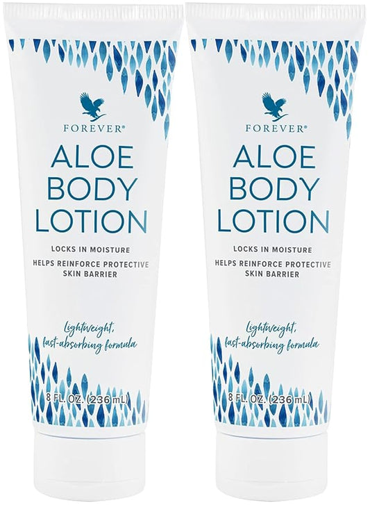 Forever Living - Aloe Body Lotion - For Smooth, Hydrated Skin - Vegan and Gluten-Free with Argan and Macadamia Oils 2 Pack (8 fl oz Each)