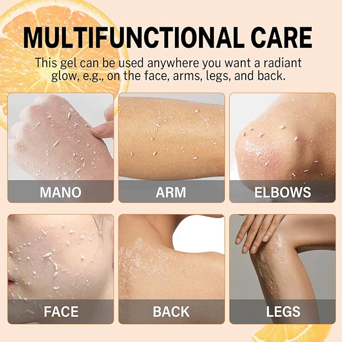 3Pcs Orange Exfoliating Gel for Face & Body, Orange Enzymes Exfoliatings Gels, Upgraded Deep Pore Oranges Peeling Scrub, Moisturize Cleansing Skin for All Types Skin