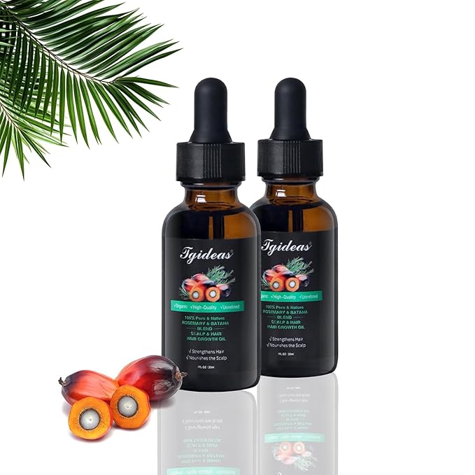 Tgideas Rosemary and Batana Oil Hair Oil Natural Plant Extracts - Nourishes Scalp and Strengthens Hair - Suitable for All Hair Types, Eyelashes and Eyebrows