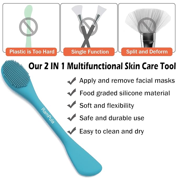 Pore Brush & Face Mask Applicator, Lymphatic Drainage Brush | Face Scrubber, Silicone Jelly Brush for Deep Pore Cleansing, Face Brush for Lymphatic Drainage Massager, Applicator for Mud, Clay