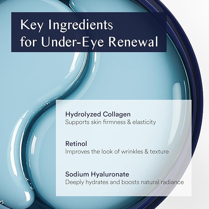 Under Eye Patches for Dark Circles: 30 Pairs Eye Gel Mask for Puffy Eyes and Bags with Retinol Collagen - Undereye Brightening Hydrating Anti-Wrinkles Women