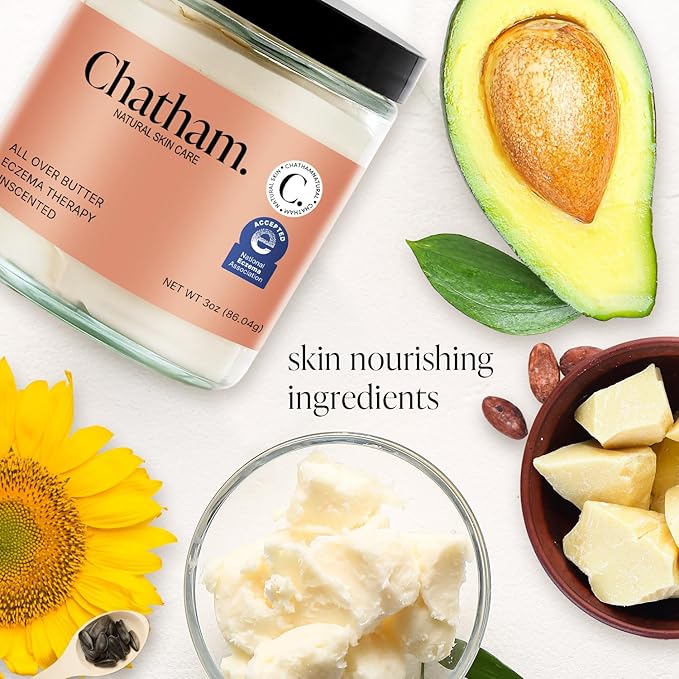 Chatham Natural Skin Care All Over Butter Eczema Relief Cream 3oz, Dry, Itchy Skin, Face, Feet and Hands. Trusted by Families and Steroid Free. Moisturizes and Softens Skin