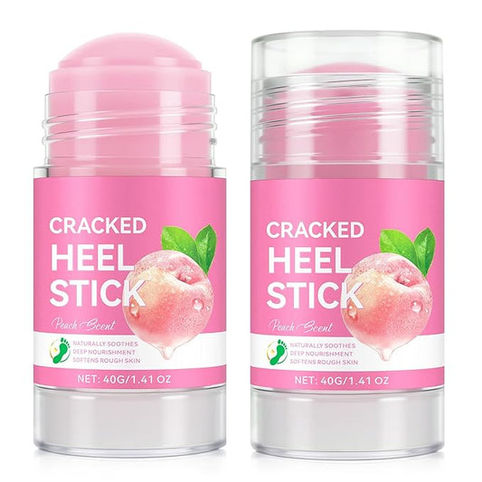 2 Pack Urea Cream 60% Plus Salicylic Acid 2% Foot Balm Stick for Dry Cracked/Chapped Heel, Skinned knees, Hand Intensively Hydration/Moisturization, Callus Removal/Softening/Soothing-Peach Scent|40g