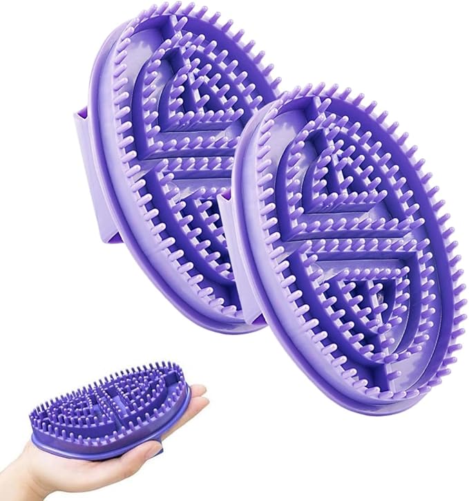 Massage Brush for Belly Body Relaxation Massage Comb Essential Oil Brush Body Scrubber Bath Body Brushes SPA Massager Device, Meridian Pressure Brush for Belly, Arms, Legs, Back (2 Pcs)
