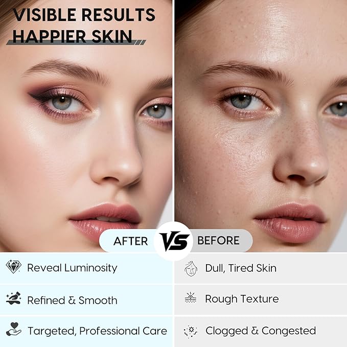 Silicone Facial Cleansing Brush - 2PC Double Ended Exfoliator for Deep Pore Cleaning, Blackhead Removal & Makeup Application - Soft, Hygienic & Waterproof Face Scrubber Massager（Pink + Blue）