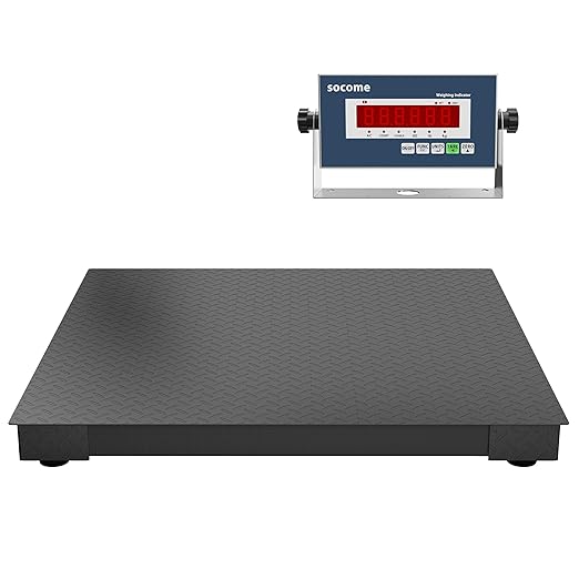 48"x48" Industrial Floor Scale, Professional Platform Scale with Digital Indicator, Weighing Scale for Warehouse Shipping and Industrial Use, 10000 lb x 1 lb, Black