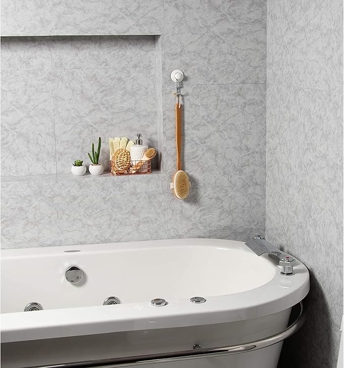 Juvale Dry Brushing Body Brush - Versatile Dry & Shower Brush - Long-Handle Back Scrubber - Bath Scrubber with Removable Handle - Pack of 2, 16.9 in