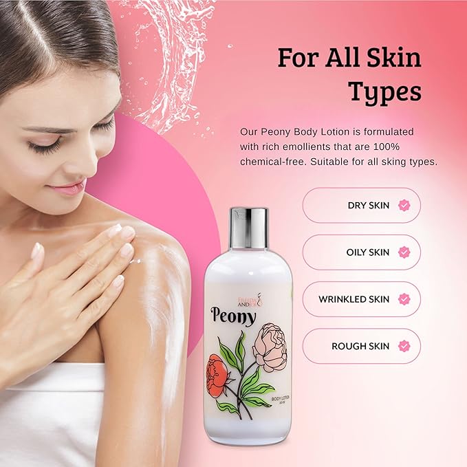 Home Spa Gift Fragrance Body Lotion Luxury Firming Scented 10oz Deep Moisturizing Fragrance Body Lotion for Women (Peony)