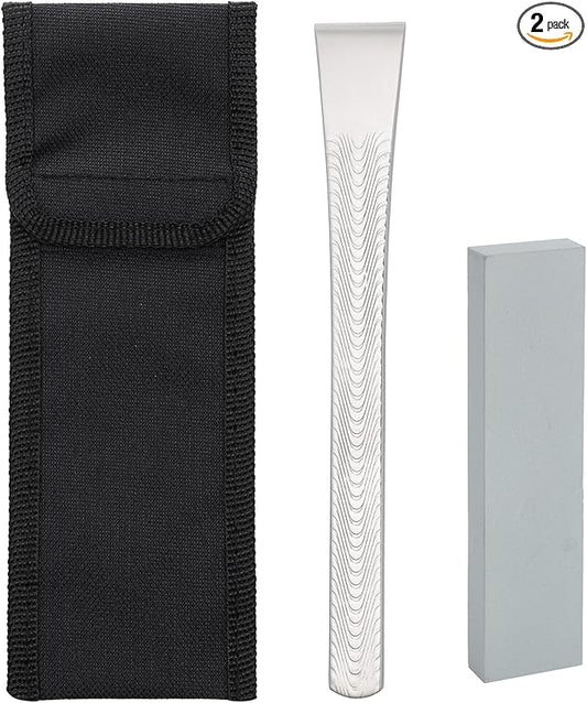 Segbeauty 1pc Stainless Steel Callus Shaver for Feet, Professional Foot Scraper Flat Blade Knife Pedicure Kit, Cuticle Dead Skin Removal for Feet with Whetstone, Toe Callus Remover with Storage Bag