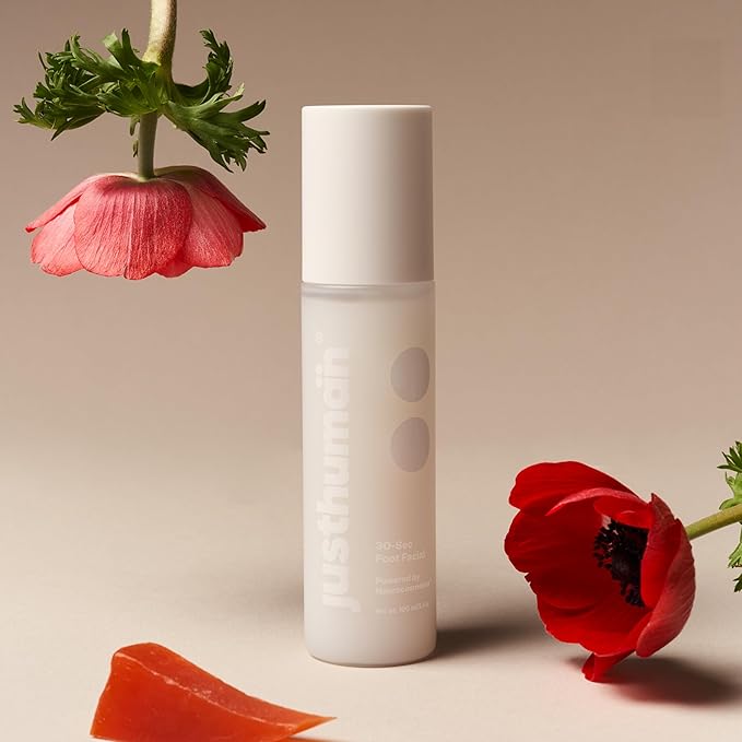 Justhuman 30 sec foot facial | Instant Foot Peeling Spray to Remove Dead Skin| Instant Exfoliation,Soothing Hydration |Pedicure Dead Skin Exfoliator|Spa-like foot treatment|Non-Toxic,Clean Ingredients