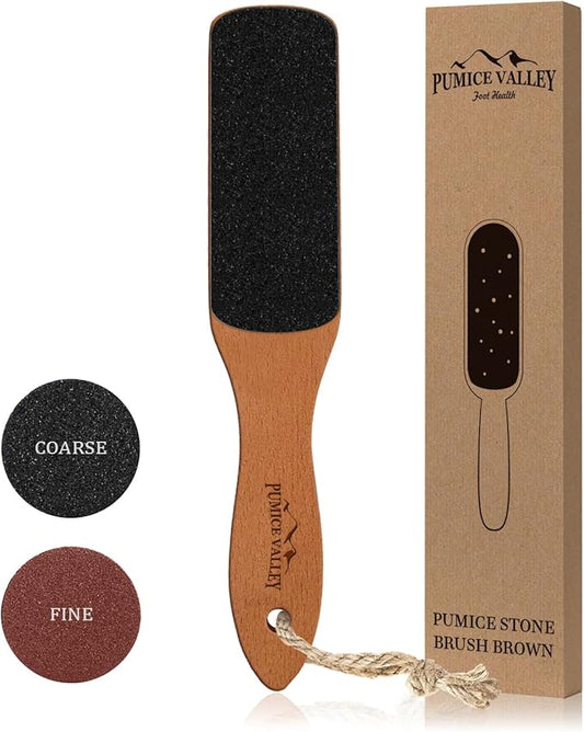 Foot File with Handle Pumice Stone for Dry Dead Skin - Callus Remover for Feet Double-Sided Foot File for Callus, Cracked Heels, Dead, and Dry Skin Removal