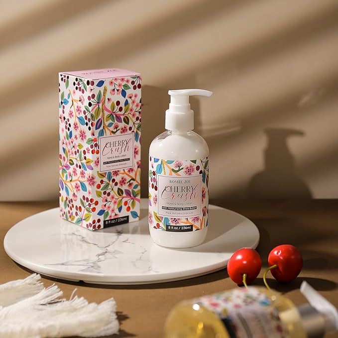 ROMIIE ZOI Daily Hand & Body Lotion with Moisturizing Shea Butter for All Skin Type- Cherry Crush - 236 ML / 8 FL OZ