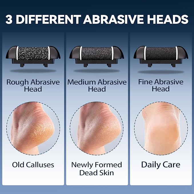 Wea&Hea Electric Callus Remover for Feet with Rechargeable Waterproof 17 in 1 Professional Pedicure Kit with 3 Roller Heads 2 Speed,Foot File, Foot Care Tools Perfect for Dead Hard Cracked Dry Skin