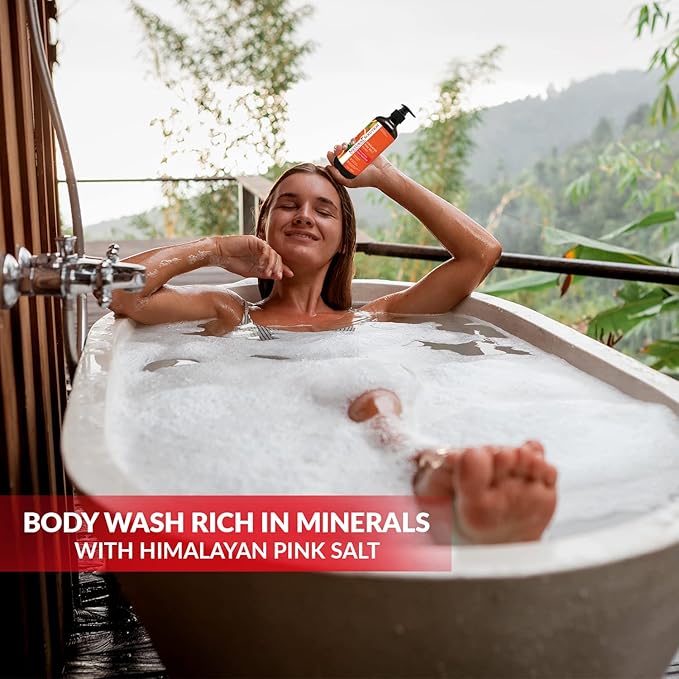 Natural Solution Body Wash 17 fl oz/Each, Revitalizes & Refreshing Your Skin, Formulated with Organic Blood Orange Extracts with Himalayan Pink Salt – Pack of 6